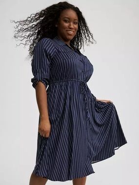 Torrid Midi Challis Shirt Dress Size 2